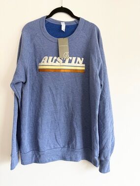 NWT Alternative Austin Graphic Crewneck Sweater - Blue